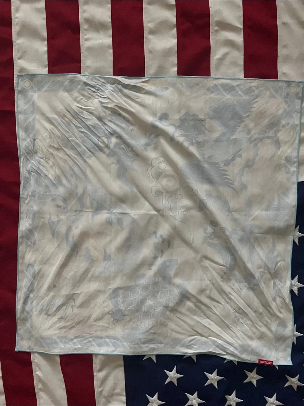 Faux silk handkerchief